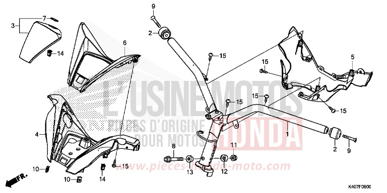 STEERING HANDLE/HANDLE COVER (NSS125DF/ADF/ADH) for Forza 125 MAT CYNOS GRAY METALLIC (NH312) from 2016